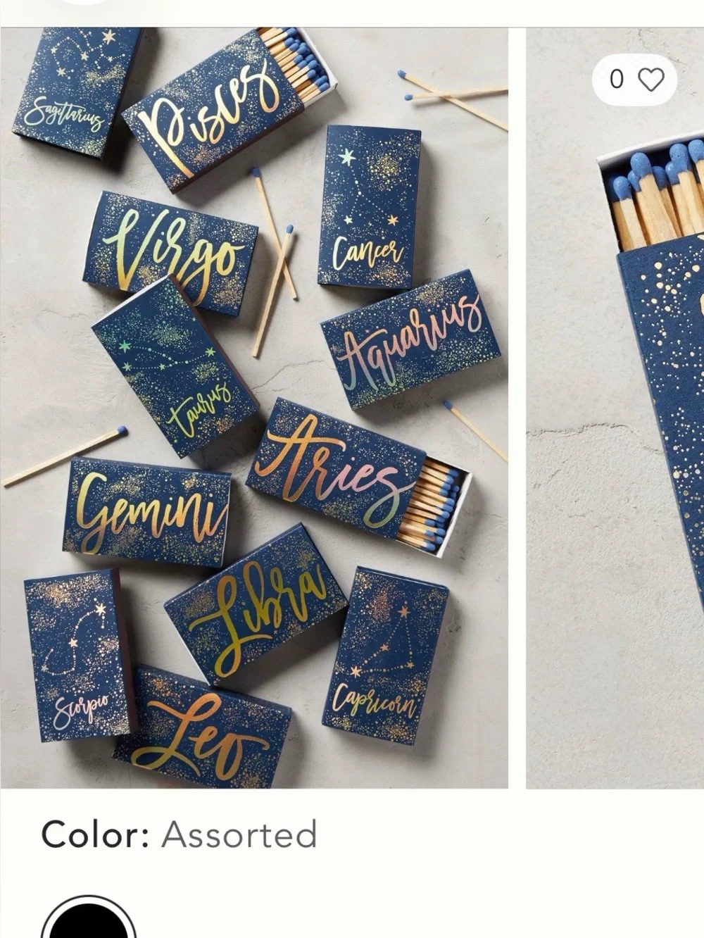 Anthropologie Zodiac Matchbox Favor Pisces